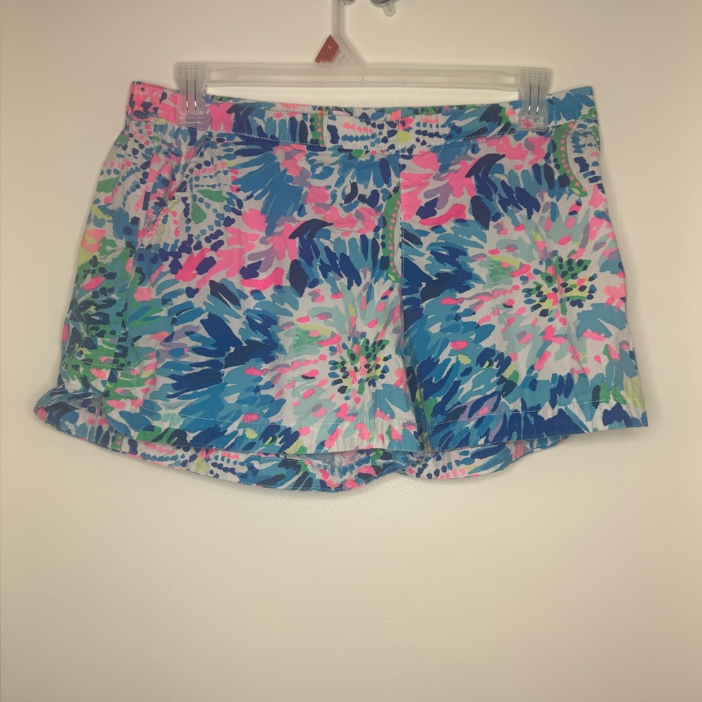 Lilly Pulitzer Shorts Womens  Blue Ocean View Board Shorts Casual Beach